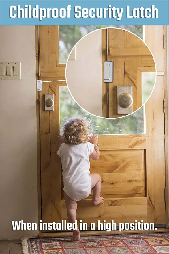 3PACK Home Security Door Reinforcement Lock Childproof, Add High Security to Home Prevent Unauthorized Entry, Aluminum Construction Finish, Frame Lock, Silver