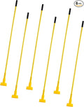 Matthew Cleaning Commercial Quick-Change Fiberglass Mop Handle for Floor Cleaning Heavy Duty Mop Stick Replacement 60inch Jaw Clamp-Style Wet Mop Gripper Holder Handle 6 Packs
