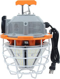 150W LED Temporary Work Light Fixture 110V-277V 25000ML 5000K Light Daylight White,Jobsite Lighting,Stainless Steel Protective Cover for Outdoor Construction High Bay Warehouse