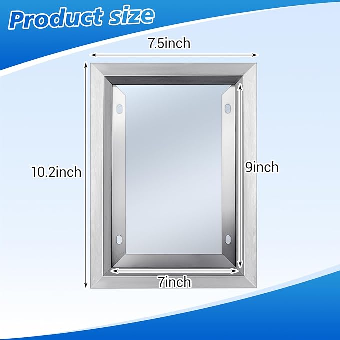 Blulu HPD Inspection Frame Heavy Duty Elevator Certificate and Notice Frame 6 x 9 Inch Interior Stainless Steel Holder for Elevator Interiors Commercial Public Use