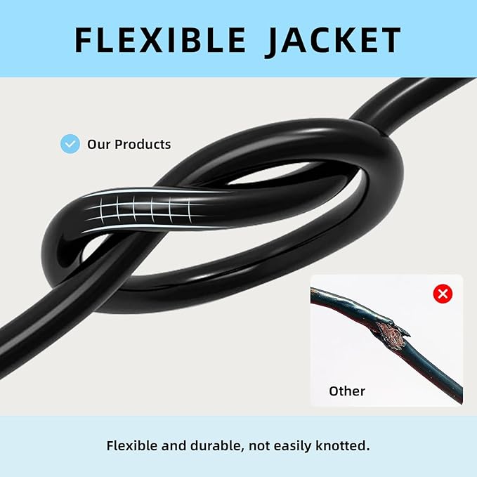 EP 6 Ft Outdoor Extension Cord - 12/3 SJTW Heavy Duty Black Extension Cable with 3 Prong Grounded Plug - Power Cord for Lawn, Garden, Appliances