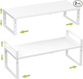 Expandable,Stackable Spice Rack,Seasoning Organizer and Storage,Spices Jar Racks for Cabinet,Countertop, Metal Pantry, Cupboard,Laundry Storages,Heavy Duty(2 PACKS/MEDIUM/WHITE)