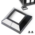 2.5"x2.5"（Actual: 2.5"x 2.5"） Deck Post Base Cover Decorative Post Base Trim Skirt Black Aluminum 12Pack