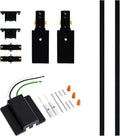 VANoopee 6.6FT H Track Lighting Rails Black, H Type Track Lighting Kit with Floating Canopy Connector, End Caps, Live End Feeds, I Connectors, Compatible with Single Circuit H Style Track System