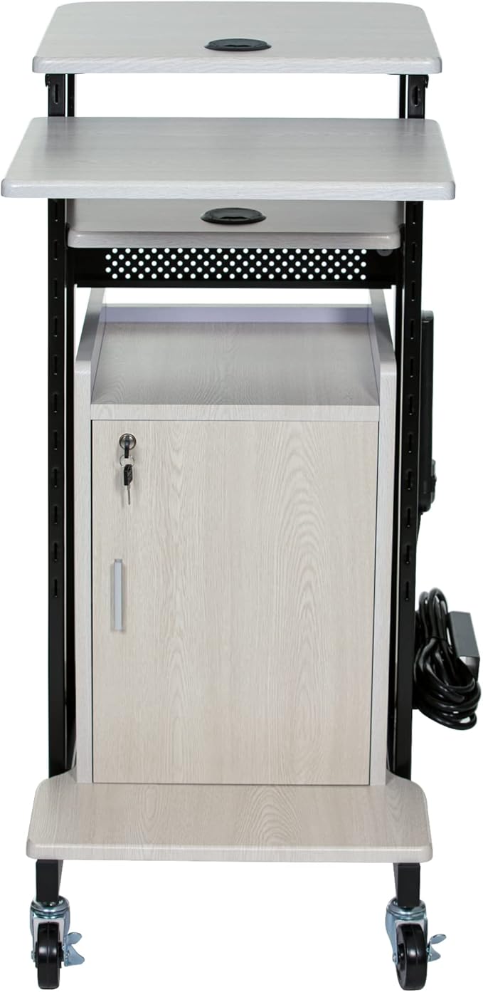 OEF Furnishings Premium Plus Presentation Cart with Storage Cabinet