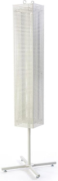 Floor Pegboard Spinner Rack, Magnetic, 68"H (White Steel)