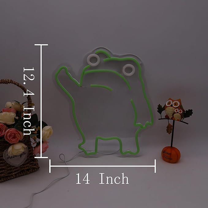 Frog Neon Sign for Room Wall Decor Neon Frog Light Up Sign Led Wall Art Holiday Birthday Gift