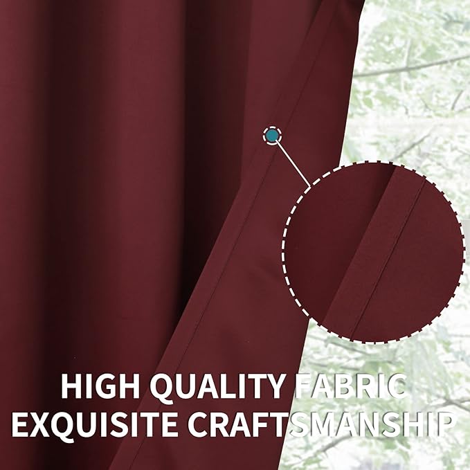 BGment Christmas Red Sliding Door Curtain 108 Inch Long - Wide Room Darkening Room Divider Curtain for Bedroom Privacy Themral Insulated Grommet Room Separator Curtain, 1 Panel, 100 X 108