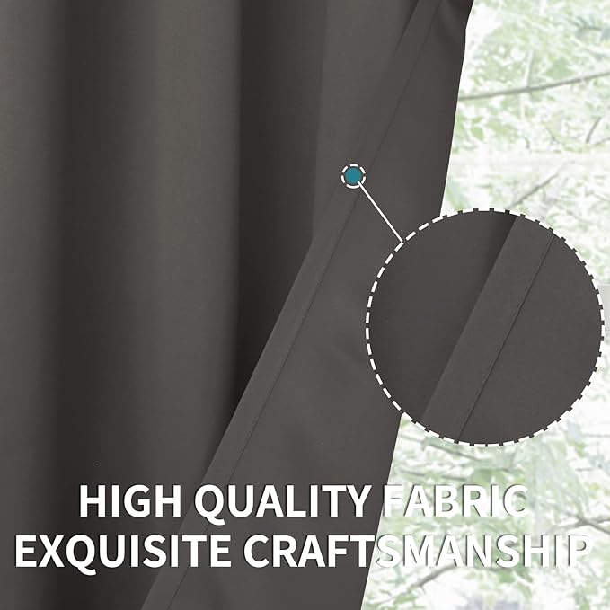 BGment Blackout Curtains for Bedroom - Grommet Thermal Insulated Room Darkening Curtains for Living Room, Set of 2 Panels (38 x 45 Inch, Grey)