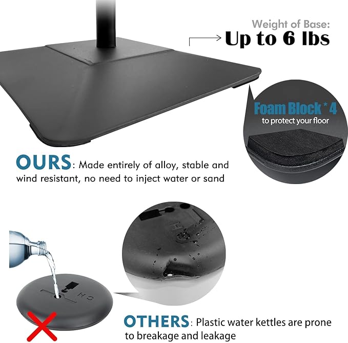 Adjustable Sign Stand for Display, with Upgraded Iron Base, Pedestal Floor Signage Stand Holder for Outdoor or Indoor Advertising (11 x 17, Black, 3Pack)