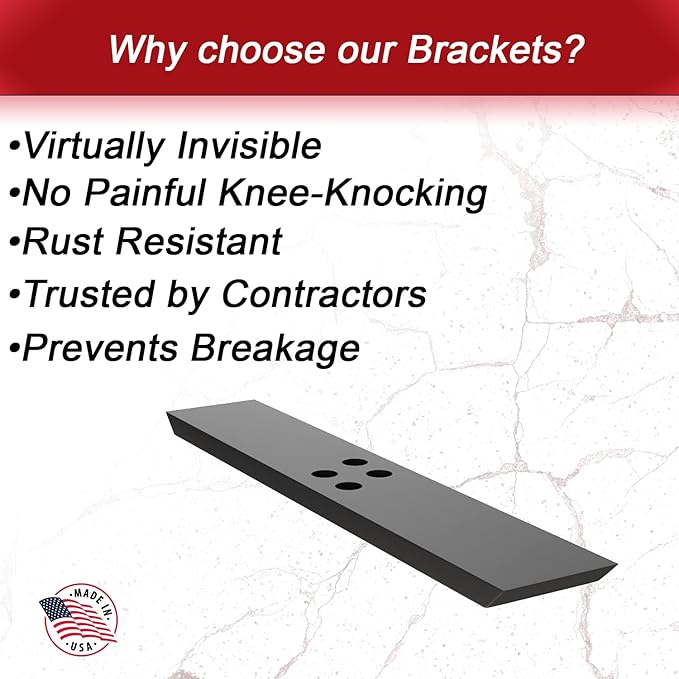 Solid Heavy Duty Flat Wall Counter Top Support Bracket, 1 Count, 40 inch, DIY Projects, Made with American Steel by The Original Granite Bracket