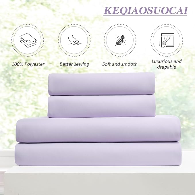 Pinch Pleats Lilac Curtains 92 Inches Long,Home Fashion Microfiber Thermal Insulated Solid Pleated Room Darkening Curtain for Bedroom (Lavender, 2 Panels, 40 Width by 92 Length)