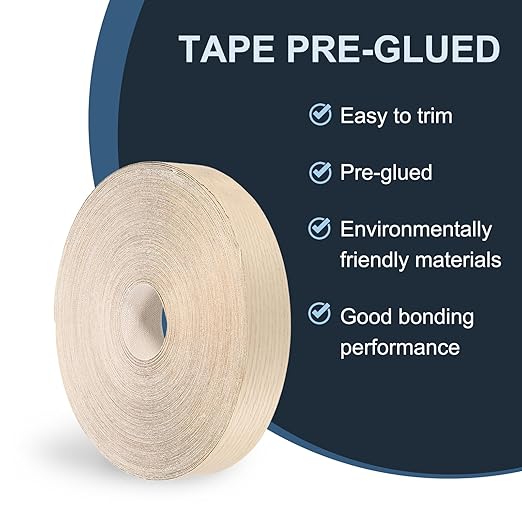 PATIKIL White Oak Edge Banding, 2 Inch x 250 ft Wood Veneer Tape Pre-glued Flexible Plywood Edge Banding with Hot Melt Adhesive for Furniture Restoration