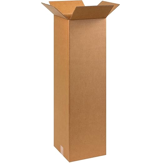 BOX USA 10 x 10 x 36 Corrugated Cardboard Boxes, Tall 10"L x 10"W x 36"H, Pack of 25 | Shipping, Packaging, Moving, Storage Box for Home or Business, Strong Wholesale Bulk Boxes