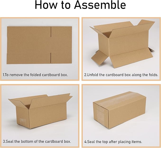 CRUGLA 40 Packs 9x6x3 Shipping Boxes for Small Business, Corrugated Cardboard Boxes Bulk for Shipping Packing Mailing
