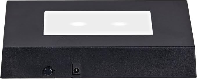 EUSTUMA LED Light Base Rectangle Display Stand In A Variety of Colors,Lighted Up Stand Color Changing Small LED for 3D Glass Crystal Art,Holiday Party Decoration. (Black, Medium)