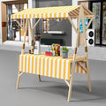 Outdoor Vendor Cart, Wooden Lightweight Farmers Market Stalls/Concession Stand Booths, Foldable Vendor's Stall, Portable Food Display Stand for Market(Yellow,150 * 60 * 200cm)