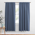 PONY DANCE Blue Haze Curtains for Living Room 63 inches Length, Lights & Drafts Blocking Window Curtains Room Darkening Drapes for Bedroom, W70 x L63 inch, 2 Panels
