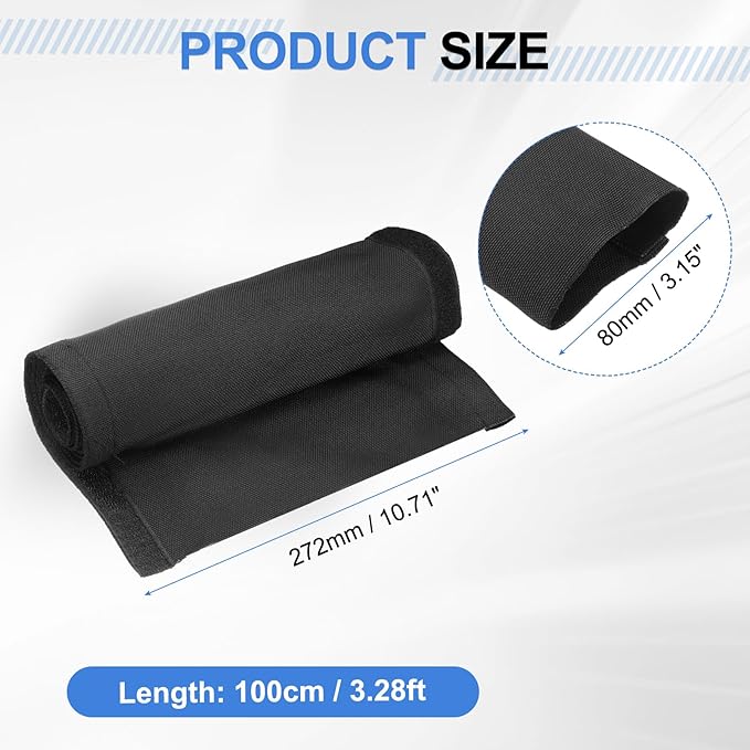 uxcell Hook and Loop Cable Management Sleeve, 3.3ft x 3.2 Inch Flexible Cable Wrap Covers Wire Hider, Cord Organizer and Cable Protector for Desk TV Computers, Black