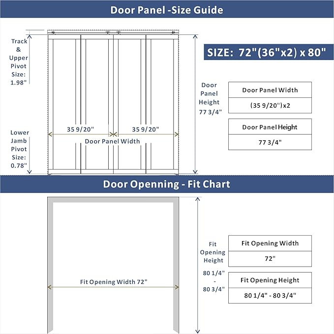 BARNER HOME Cane Bi-fold Doors - for 72"x 80" (Double 36" x 80" Doors) Opening, Webbing & Wood Interior Door Slab, Including Hardware, MDF, White Folding Door for Wardrobe