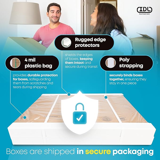 Large Shipping & Moving Boxes 24x24x6 inches (10-Pack) - Extra Strength 200 lb vs Regular - Corrugated Large Shipping Boxes for UPS, FEDEX - Cardboard Packing Box - Shipping Box by IDL Packaging