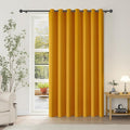 ChrisDowa Room Divider Curtain 90 Inches Long, Wide Blackout Sliding Door Curtain for Bedroom, Room Darkening Privacy Window Curtain for Patio Door (1 Panel Set, Mustard Yellow, 100 x 90 Inch)