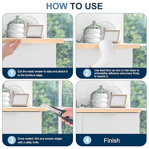 PATIKIL Maple Edge Banding, 3/4 Inch x 250 ft Wood Veneer Tape Pre-glued Flexible Plywood Edge Banding with Hot Melt Adhesive for Furniture Restoration
