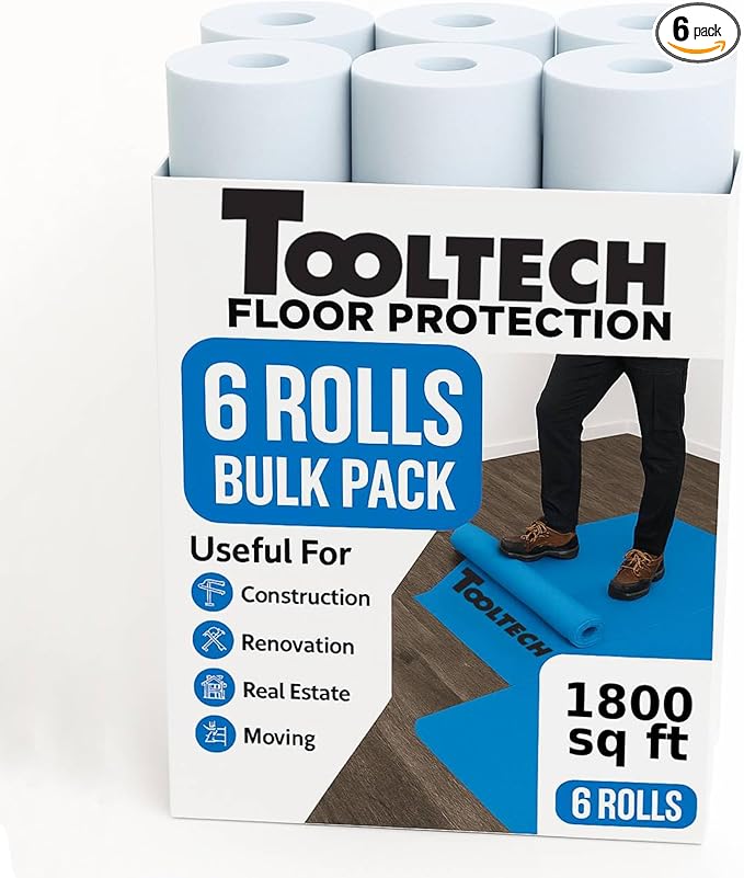 Temporary Floor Protection for Renovation, Painting, Construction - 40" x 90 ft, Covers 1800 sqft