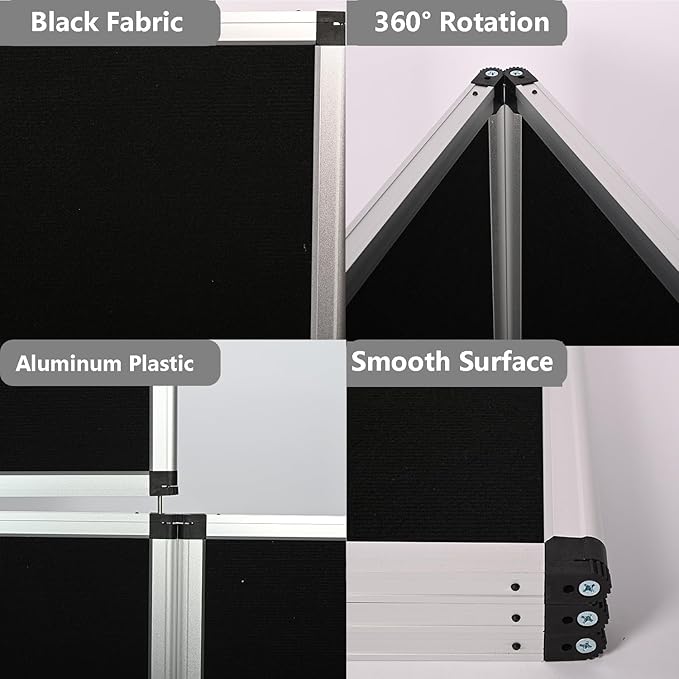 6+1 Panel Trade Show Presentation Board, 82.6" H x 70.8" W Portable Display Panel System, Folding 6 Panels Exhibition Boards Single Sided Tabletop Display 6 Panels,Hook & Loop-Receptive Fabric