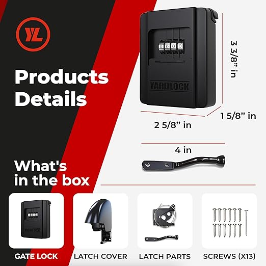 Gate Lock – Secure Keyless Fence Lock and Latch with 2-Way Access – Strong Durable System for Theft Prevention and Home Security, Easy Installation on Wood or Vinyl Gates/Fences (Regular – 1-Pack)