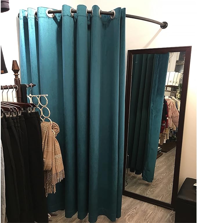 HIYOUGO Fitting Room Kit, Clothing Store Dressing Room, Corner Changing Room with Black U Rod and Thick Blackout Curtains, Fashion Privacy Shelter Tend Cabana (Color : Pink, Size : 95cm)