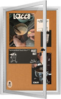 36x24 Inch Lockable Outdoor Enclosed Bulletin Board, Weatherproof Cork Noticeboard with Locking Door, Tamperproof Wall-Mounted Aluminum Frame Notice Poster Memo Board