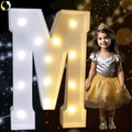 Pooqla 3FT Marquee Light Up Letters, Cool White and Warm White LED Big Mosaic Marquee Letters 3 Feet, Giant Letter Sign for Balloons Birthday Anniversary Wedding Party Decoration, Letter M