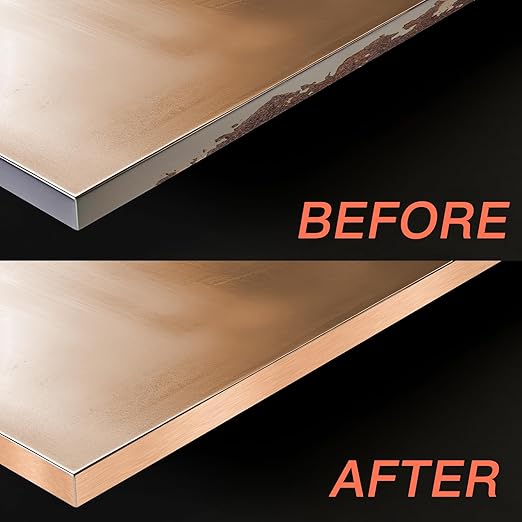 GSCIT Club Rose Gold Edge Banding, 1/2 Inch x 25ft Aluminum Brushed Edge Banding PVC Edge Trim for Cabinet Repair Furniture