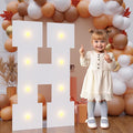 Bugame 3FT Marquee Letters, Large Light Up Letters for Birthday Wedding Backdrop Warm Light Marquee Letters 3 Feet Tall for Baby Shower Party Proposal Decoration Decor, Letter H