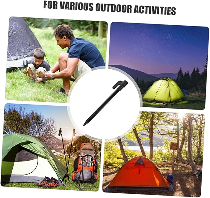 GALPADA 10pcs Plastic Beach Tent Stakes for Sand Camping Lightweight Pegs for Outdoor Gardening Hiking Tarp and Rug Anchoring Easy Setup Black Sand Stakes