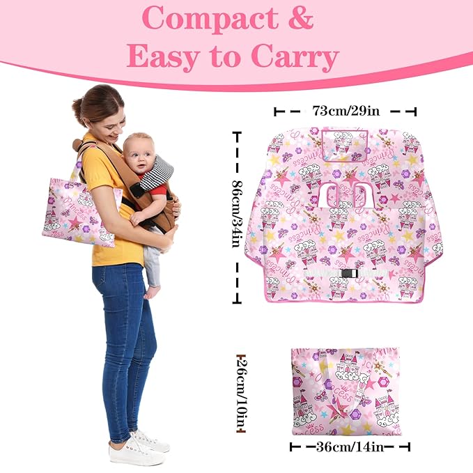 Shopping Cart Cover for Baby Girl Boy 2-in-1 High Chair Water Resistant High Chair Cover w/Phone Pouch Pocket Gender Neutral Cart Cover for Babies Padded Grocery Cart Cover for Baby