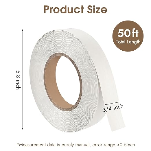 BEVTEE Club Melamine Edge Banding, 3/4 inch x 50ft Wood Veneer Roll Pre-glued, Flexible Melamine Iron-on Veneer Edge Band for Plywood & Furniture Edging, for Cabinet Repair & Furniture Restoration
