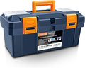 Anyyion 16.5-inch Tool Box with Removable Tray, Small Parts Box On The Lid is Removable, Tray Can be Removed and Combined at Will (Internal Dimensions 15.2x6.89x6.1 inch)