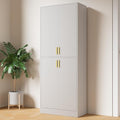 Cozy Castle Kitchen Pantry Cabinet, 71" Tall Wood Storage Cabinet with Doors and Shelves 4 Doors Freestanding Cupboard for Dining Room Living Room Bathroom Furniture, Gray