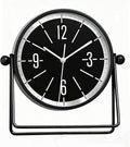 AYRELY® Vintage Black Metal Desk Clock,Battery Operated Mantel Clocks, Decorative Table Clocks with Adjustable Angle for Fireplace Farmhouse Shelf Living Room Décor (Silver-Black)