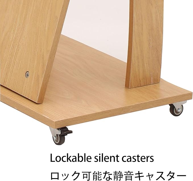 Mobile Wooden Podium Stand with Wheels Lectern Oak Color 16MM Wood Board Elegant Design Wooden Pulpit for Churches Seminars and Schools