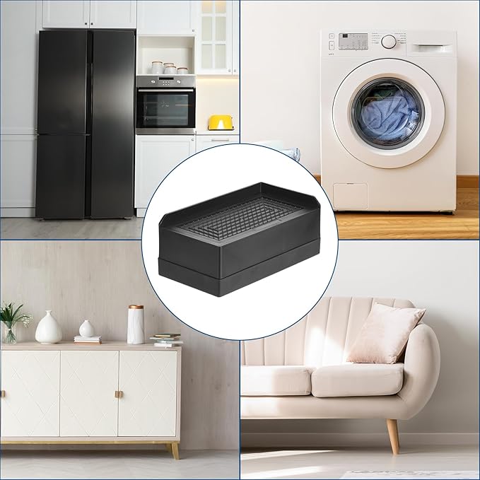 uxcell Furniture Risers 3 Inch, 4Pcs Rectangle Bed Risers Adjustable Couch Lifter for Extender for Bed Desk Sofa Table Lift Support Up to 1300Lbs, Black