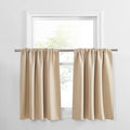 PONY DANCE Short Window Curtains for Kitchen 30 inch Long, 2 Panels Set Half Window Drape for Bedroom Basement, Blackout Small Curtains for Travel Trailers, Width 42 x Length 30 inches, Biscotti Beige