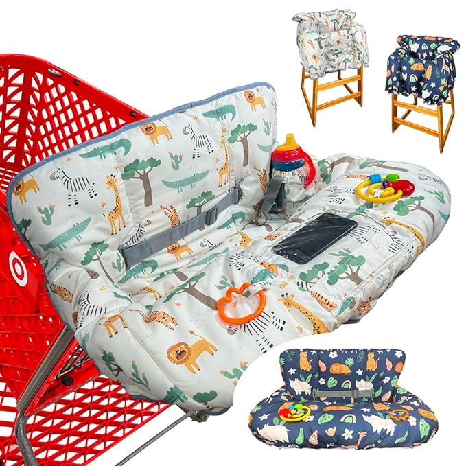 Shopping Cart Cover for Baby Grocery Cart Cover for Baby boy and Baby Girl, High Chair Cover for Baby and Toddler, Baby Registry Gift - Waterproof - Extra Large - Double Sided (Beige)