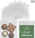 3 x 4 Inch Resealable Plastic Bags 1000 Pack — Clear Reclosable Zipper Seal Bags for Jewelry, Beads, Small Parts, Crafts, Hardware
