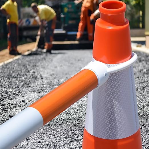 Fluorescent Orange/Green PVC Traffic Cones, Heavy Black Base Parking Lot Cone Structurally Stable Weatherproof Road Construction Safety Cones (4, Orange, 36" Extra Large)