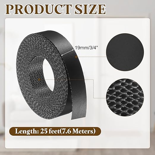 uxcell Black Edge Banding Tape, 3/4 Inch x 25ft Pre-Glued Flexible Veneer Edge Edging Strips Wood Tape for Cabinet Repair and Furniture Restoration