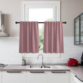 KGORGE Short Curtains 36 inch Curtains 2 Panel Sets for Small Window, Back Tab Rod Pocket Privacy Thermal Insulation Short Half Window Tiers for Bathroom Basement, W34 x L36, Dusty Rose