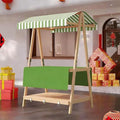 Movable Stall Display Stand, Foldable Vending Stand Kiosk Display Trolley with Canopy, Portable Food Cart, for Selling Snacks/Sweets/Toys, Multiple Colors(Green B,140 * 190cm)